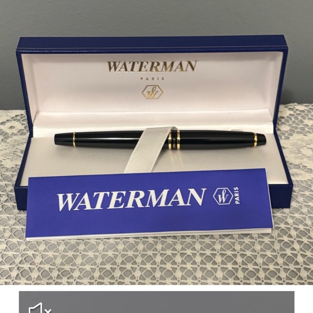 Waterman Black Pen with Gold Accents